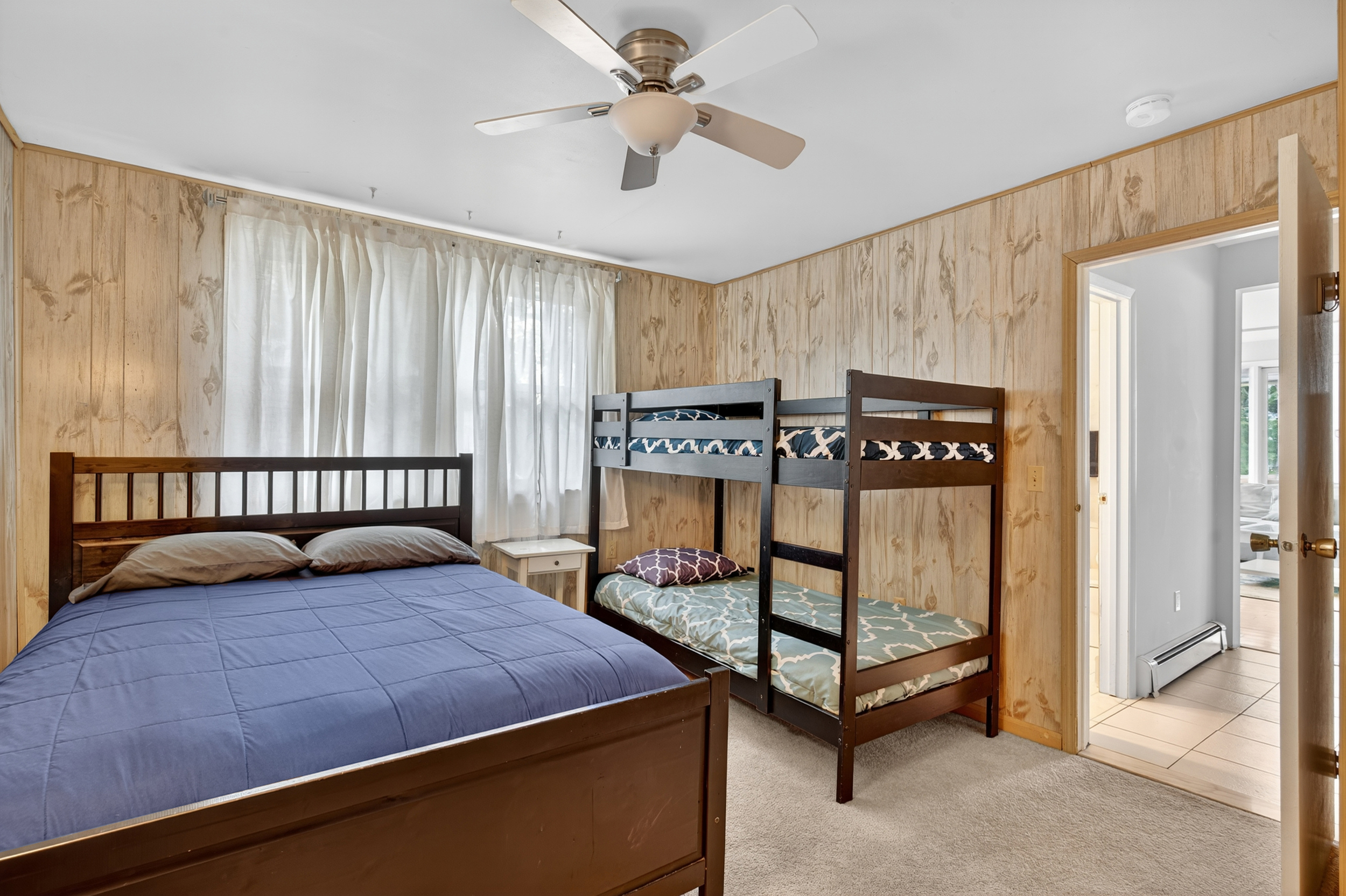 Queen and bunks